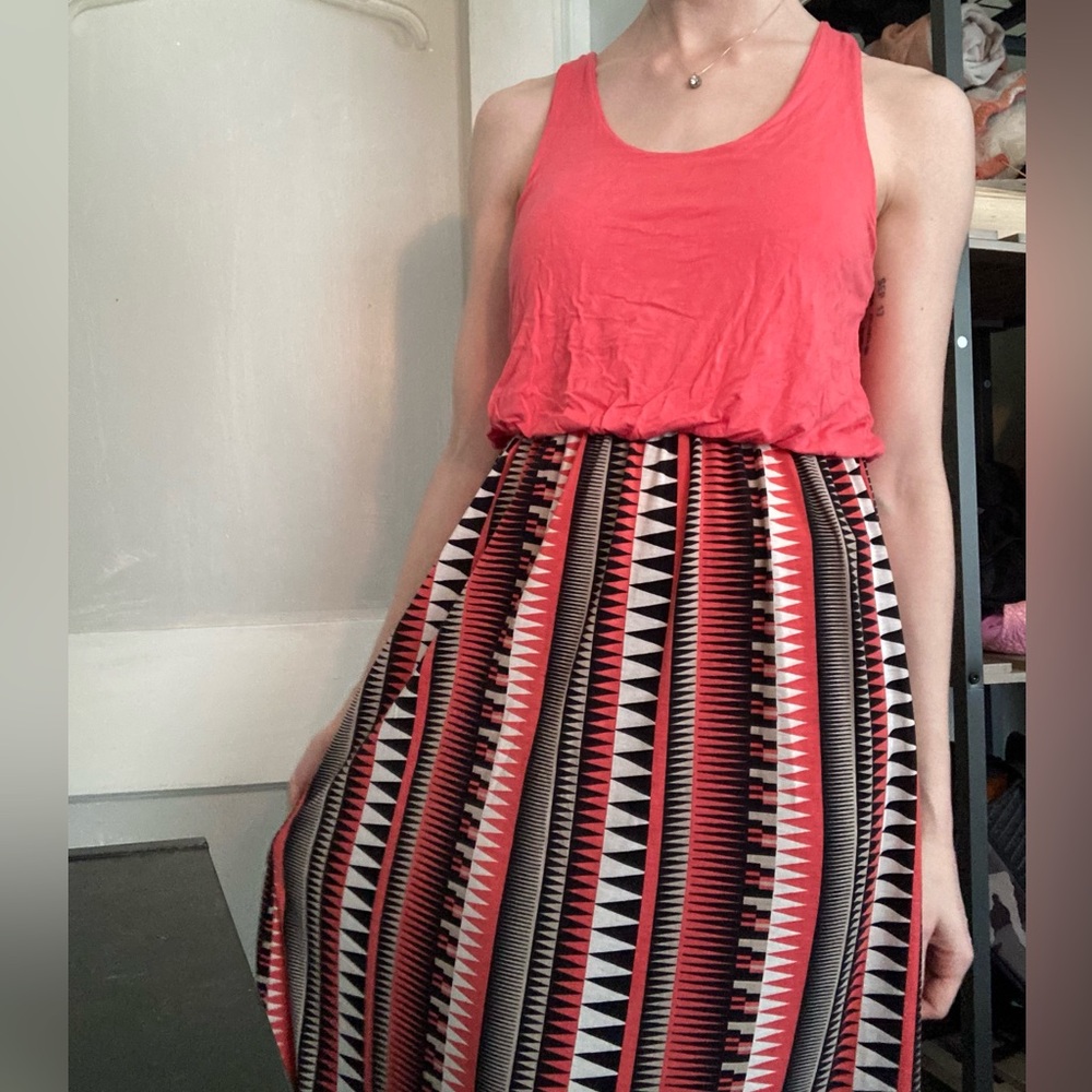 Small Hot Pink Bobbi Brooks Maxi Patterned Dress